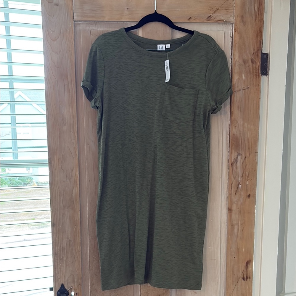 Casual Olive Green T-Shirt Dress